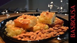 Basbousa Recipe with condensed milk  Revani Recipe  Middle Eastern Dessert  How to make Basbousa [upl. by Arval]