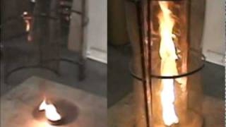 Effect of Entrainment on Flame Shape Fire Tornado vs Pool Fire  FPE Teaching Tool [upl. by Aleris]