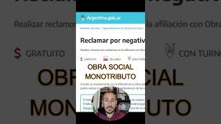 Obra Social Monotributo como reclamar afip monotributo obrasocial [upl. by Debby]