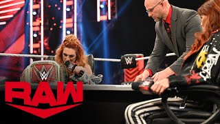 Lita and Becky Lynch sign the contract for Raw Women’s Championship Match Raw Feb 14 2022 [upl. by Nica]