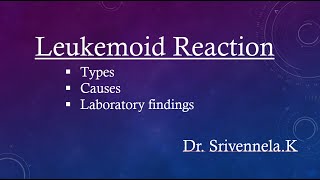 Leukemoid reaction  types causes and Laboratory findings [upl. by Anaej]