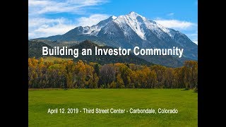 Coventure presents quotBuilding an Investor Communityquot [upl. by Ojillib]