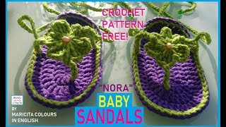 Baby Sandals quotNoraquot Crochet Boho Style Part 1 by Maricita Colours in English [upl. by Estella739]