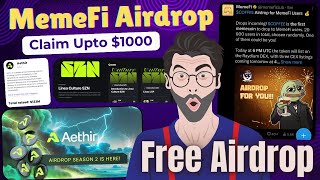 memefi airdrop claim  memefi coin  aethir airdrop  linea airdrop by Layer3  memefi coin [upl. by Dib]