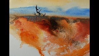 Watercolor  Painting A SemiAbstract Landscape [upl. by Inaj]