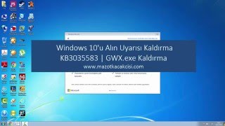 Windows 10u Alın Uyarısı Kaldırma  KB3035583  GWXexe Kaldırma [upl. by Ileana538]