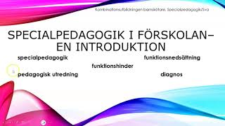 PPnr1 Specialpedagogik i förskolan En introduktion [upl. by Emixam]