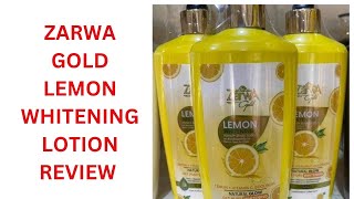 ZARWA GOLD LEMON WHITENING LOTION REVIEW zarwa [upl. by Ultima]