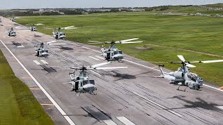 US Launching Massive Number of Marines Helicopters [upl. by Nauqram]