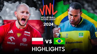 🇧🇷 BRAZIL vs POLAND 🇵🇱  Highlights  Mens VNL 2024 [upl. by Nagam]