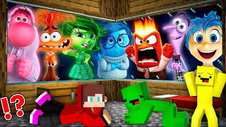 JJ and Mikey and Banana Kid SURROUNDED by INSIDE OUT 2 in Minecraft Maizen Security House Joy Fear [upl. by Orag57]