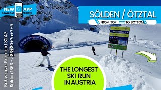 Sölden  1 of TOP 10 longest ski runs in Austria  15 km from top to bottom [upl. by Gaye437]