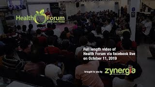 11 October 2019  Health Forum via Facebook Live [upl. by Press]