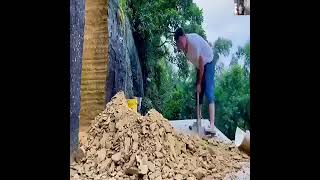 One man drill through the cave to build his own house🏠 viralvideo trendingvideo trending mrbeast [upl. by Arrat568]