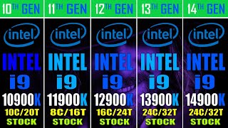 INTEL i9 14900K vs INTEL i9 13900K vs INTEL i9 12900K vs INTEL i9 11900K vs INTEL i9 10900K [upl. by Eibrad]