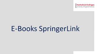 EBooks auf SpringerLinks herunterladen [upl. by Coffey789]