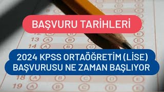 2024 Kpss Ortaöğretim Başvurusu Ne Zaman [upl. by Annawyt]