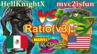 Marvel vs Capcom 2 Ratiov3  Hack  HellKnightX vs mvc2isfun [upl. by Tigram8]