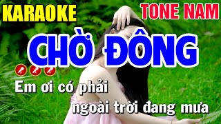 CHỜ ĐÔNG Karaoke Nhạc Sống Tone Nam  PHỐI MỚI   Tình Trần Karaoke [upl. by Nylevol164]