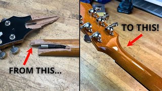 Broken Guitar Headstock  Invisible Repair [upl. by Salem]