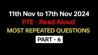 PTE Read Aloud Part6 Nov 2024  Exam Prediction  Read Aloud pte practice with answers pte [upl. by Esra]