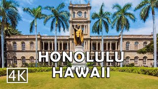 4K Capital of Hawaii  Downtown Honolulu Oahu USA  Walking Tour [upl. by Hayimas]