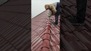 Installation process of glazed ridge tiles [upl. by Nnylsaj]