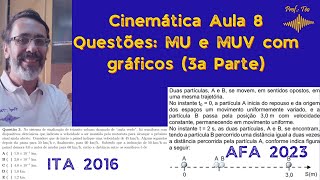 Cinemática aula 8 Questões MU e MUV AFA EsPCEx e ITA [upl. by Aenad]