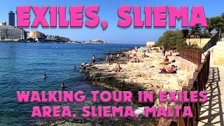 Real walking experience in Exiles area Sliema Malta September 2023 [upl. by Schouten]