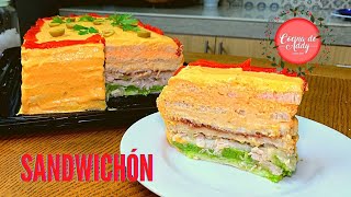 Cómo hacer SANDWICHÓN Paso a Paso  Receta Extra de Arrolladitos La mejor Receta  Cocina de Addy [upl. by Johnette]