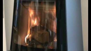 Hwam 3320 woodburning stove burning and operating [upl. by Nilla]