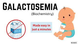 Galactosemia  In 4 minutes  Biochemistry  Medinare [upl. by Derry611]