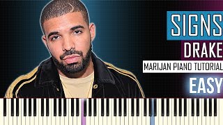 How To Play Drake  Signs  Piano Tutorial EASY [upl. by Allerie]