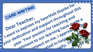 Teachers Day Card WritingTeacher Day 2024Teachers Day Letter In EnglishThank you Teacher [upl. by Enylrac]