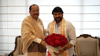 Mega Star Chiranjeevi Met Venkaiah Naidu  Padma Vibhushan Award  Manastars [upl. by Dinsdale]