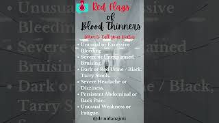 Blood Thinner Red Flags You Shouldn’t Ignore 🚨 Stay Safe Dr Nida Najmi [upl. by Mailliwnhoj]