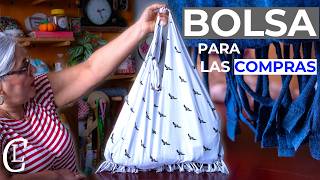 Con una CAMISETA puedes hacer esta BOLSA PARA LAS COMPRAS REUTILIZABLE fácil y sin máquina de coser [upl. by Wendelina]