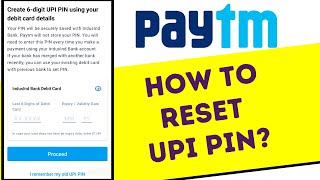 How to reset UPI Pin in Paytm if Forgot [upl. by Craddock]