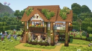 Minecraft 🌿🌼 Aesthetic Cottagecore House Tutorial  Mizunos 16 Craft Resource Pack [upl. by Tayyebeb]