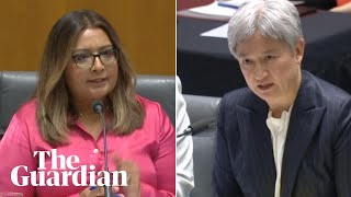 Offensive tirade Mehreen Faruqi clashes with Penny Wong over Israel in Senate estimates [upl. by Jung395]