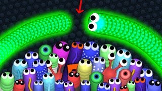 Slitherio 1 Troll Snake vs 71417 Snakes Epic Slitherio Gameplay [upl. by Sakiv]