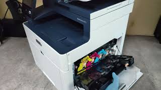 HOW TO REPLACE TONER CARTRIDGES DRUM UNITS AND WASTE TONER BOX ON XEROX WORKCENTRE 6515PHASER 6510 [upl. by Nauqyaj]