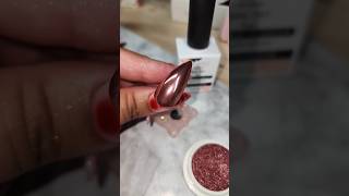 Chrome Nails with Makartt Chrome Powder and Gel Applicator chromenails mirrornails fallnails [upl. by Anilorak]