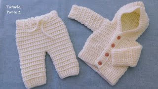 Como tejer un Pantalón para bebe a Crochet Ganchillo Ajuar tejido Parte 2 [upl. by Yantruoc]