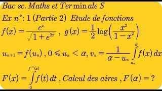 Ex n° 1 Partie 2 Étude de fonctions pour les examens de La 2ème année Bac SM et Terminale S [upl. by Aetnahc184]