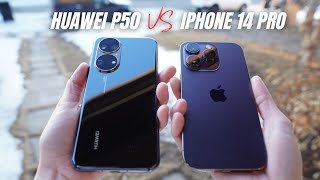 Huawei P50 vs iPhone 14 Pro comparison HarmonyOS 30 vs iOS 16 [upl. by Lrig]