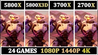 Ryzen 7 5800X vs 5800X3D vs 3700X vs 2700X  24 Games Tested [upl. by Auberta]