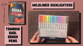 Tombow Dual Brush Pens  Zebra Mildliner Highlighters  REVIEW amp SWATCHES [upl. by Alguire917]