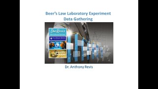 Beers Law Gen Chem Experiments Using the Spec 20 by Dr Anthony Revis [upl. by Orran]