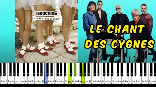 Indochine  Le chant des cygnes Piano Cover Tutorial Karaoké Paroles [upl. by Aurora]